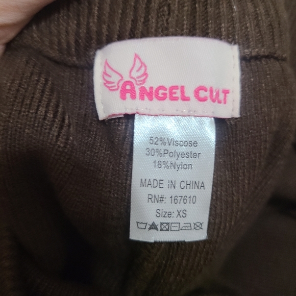 NWT Angel Cult Brown Knit Flare High Waisted Comfy Lounge Pants Sweatpants - Picture 3 of 3